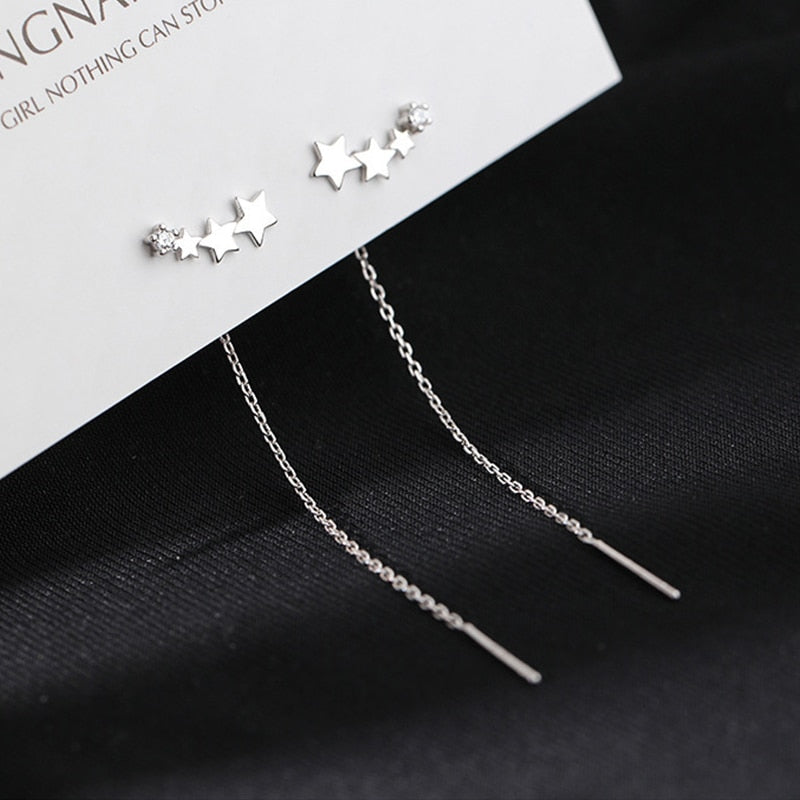 Tendance Simulation Perle Longues Boucles D'oreilles Femme Lune Étoile Fleur Strass De Mariage Pendentif Boucles D'oreilles De Mode Coréenne Bijoux Boucles D'oreilles