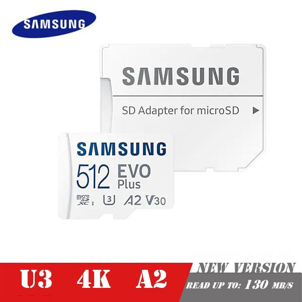 SAMSUNG EVO Plus Carte mémoire 32 Go/SDHC 64 Go/128 Go/256 Go/512 Go SDXC Micro SD/TF Cartes Flash MicroSD