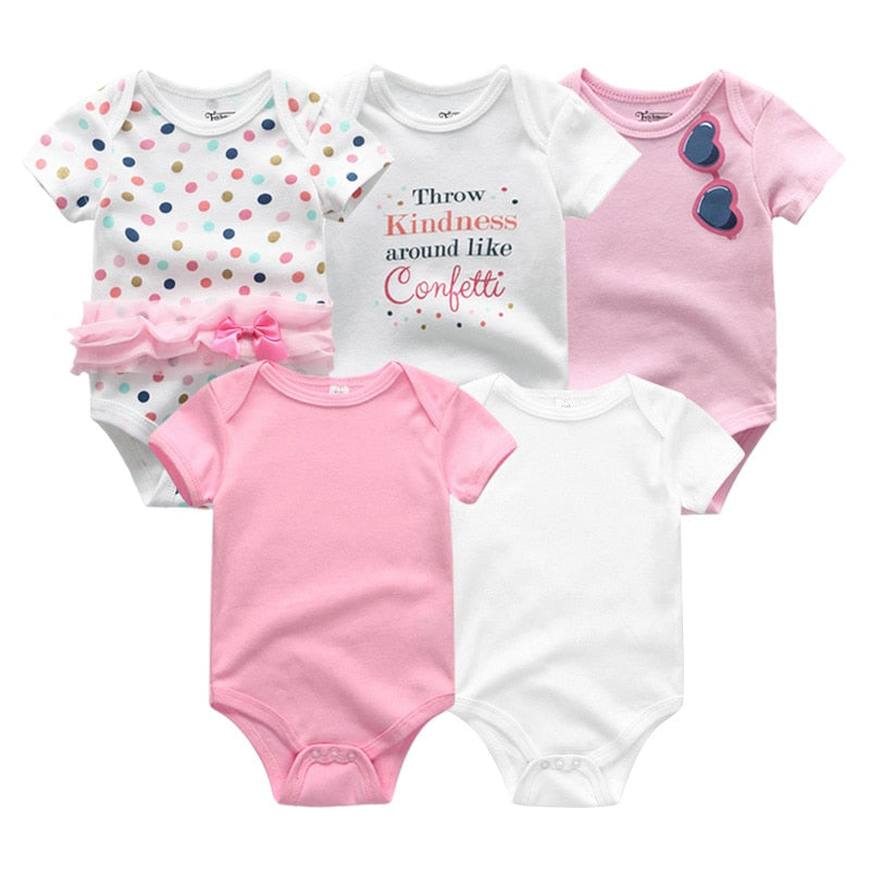 5PCS/Lot Baby Boys Clothes Unicorn Girls Clothing Bodysuits Baby Girls Clothes Newborn 100% Cotton Roupas de bebe