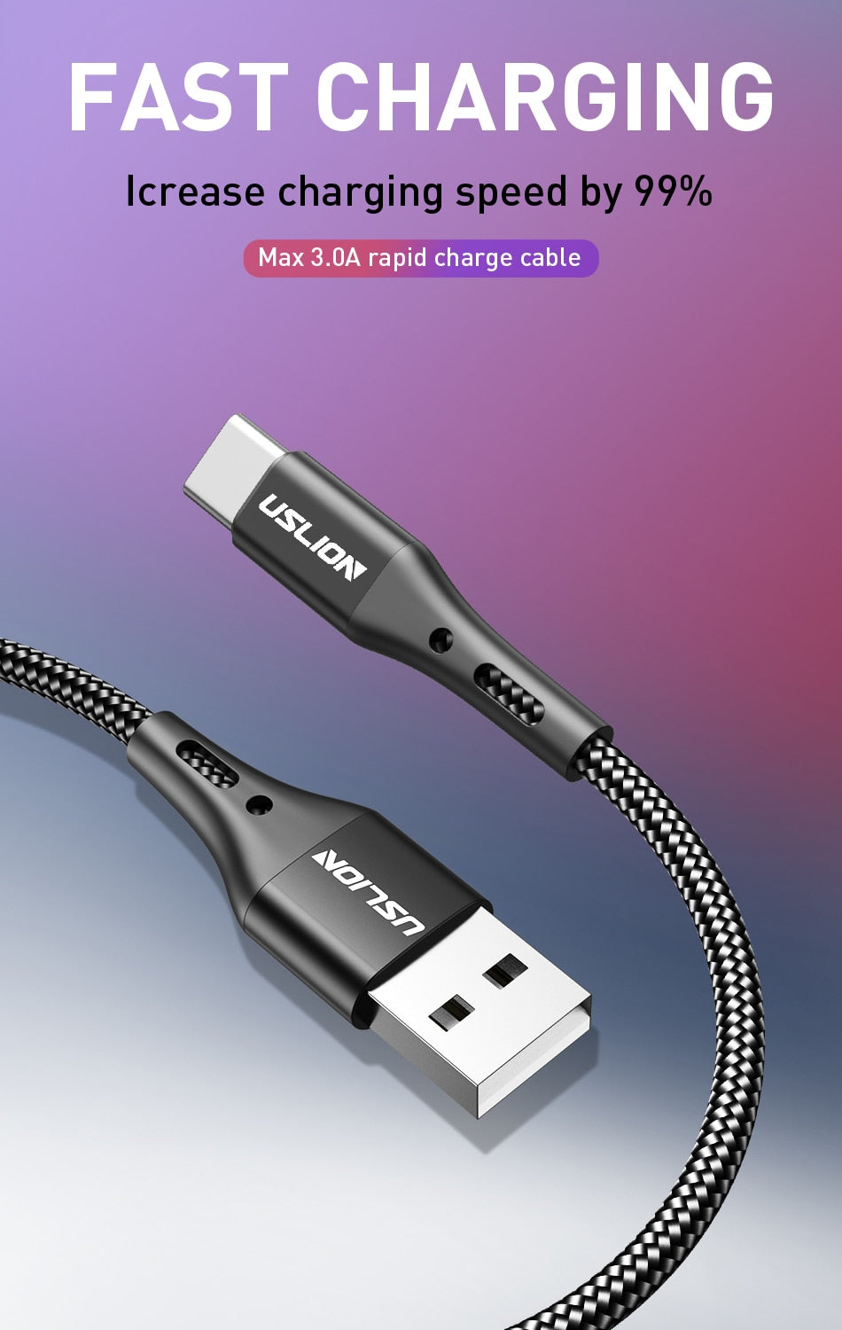 3A USB Type C Cable Wire For Samsung S10 S20, Xiaomi mi 11 Mobile Phone Fast Charging USB C Cable, Type-C Charger, Micro USB Cable