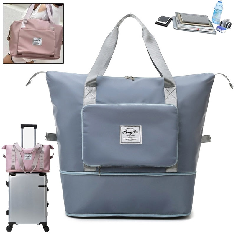 Sac de grande capacité pliable pour femmes, sacs de sport pour femmes, sac à bandoulière, sac d'entraînement pour femmes, sac à main à poignée de voyage, sac à bandoulière de sport