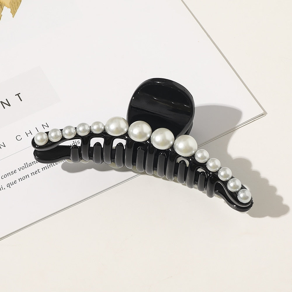 Hyperbole Big Pearls Acrylic Hair Claw Clips Big Size Makeup Hair Styling Barrettes for Women Hair Accessories