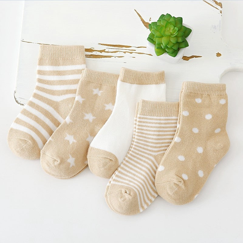 5 Paar Babysocken Neugeborenes Baby Jungensocken 0-1-3-7 Jahre Kinder Reine Baumwolle Tierdesign Fadeless Weiche Kindersocken