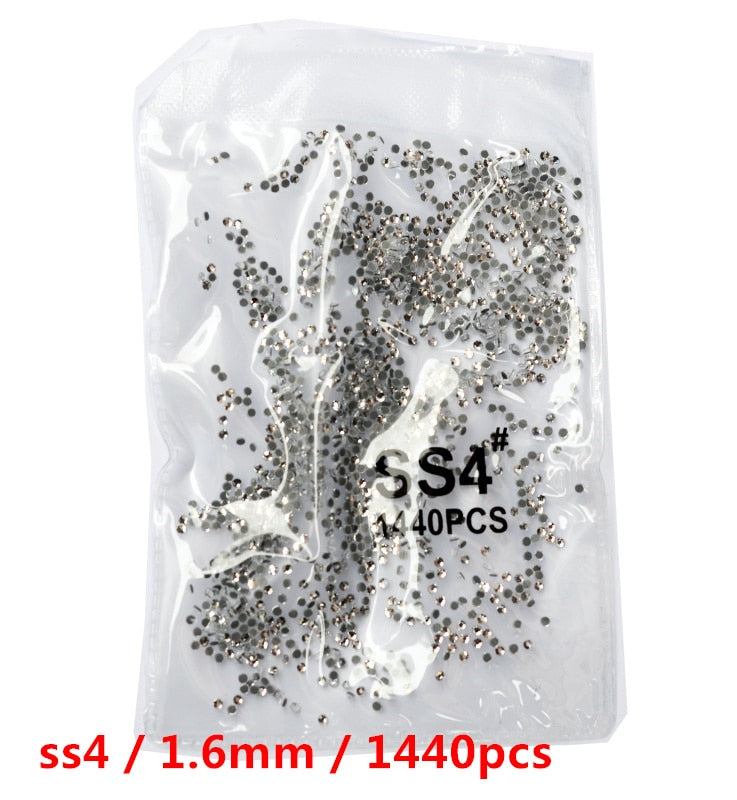 1440pcs Clear Crystal Gold 3D, Decorations Shoes And Dancing Decoration