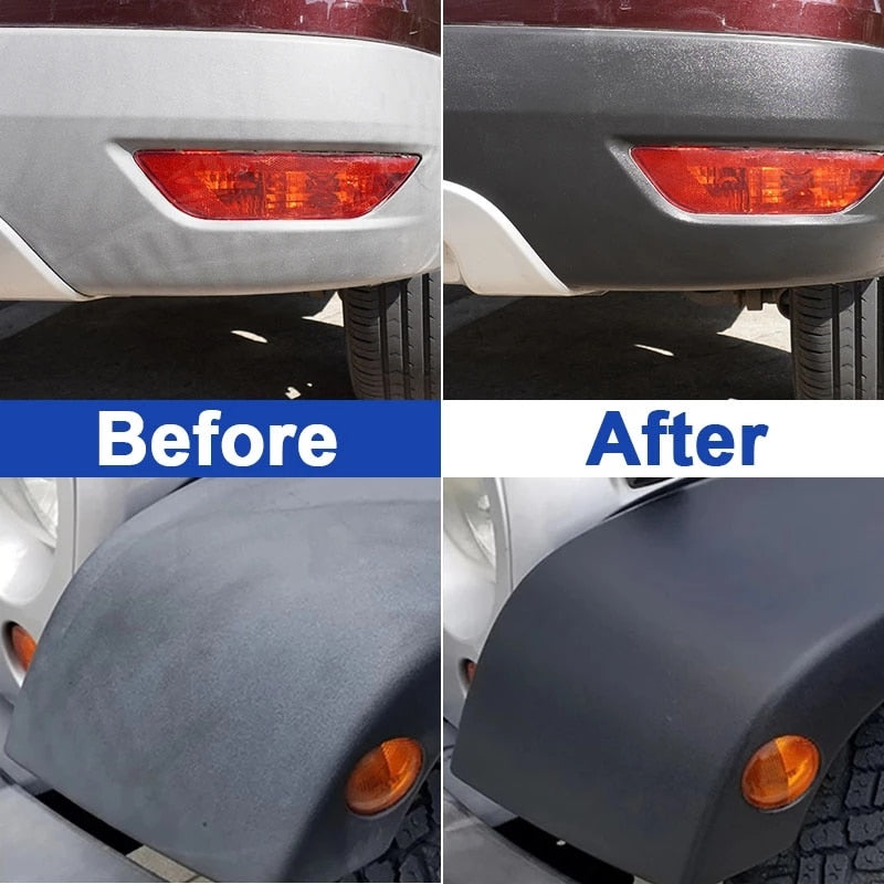 Revitalisant de restauration en plastique Rénovateur en plastique Revêtement durable pour les caoutchoucs de voiture Remise à neuf Propre Brillant Noir Éclat