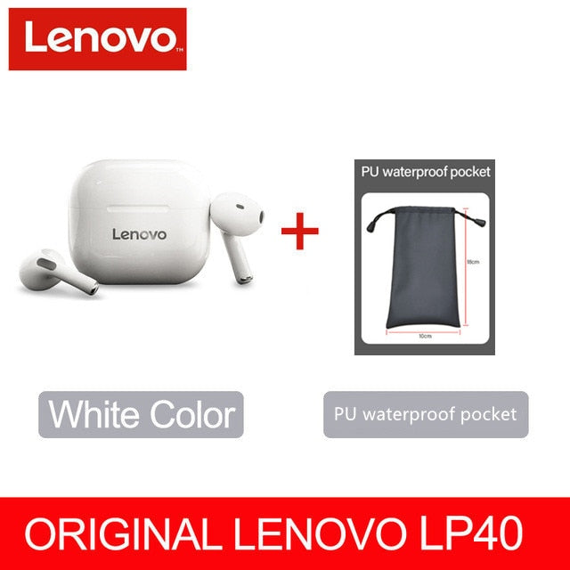 Original Lenovo LP40 drahtlose Kopfhörer TWS Bluetooth-Kopfhörer Touch Control Sport Headset Stereo-Ohrhörer für Telefon Android