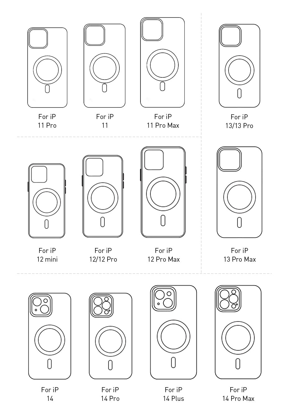 Transparente magnetische Handyhülle für iPhone 14 13 12 11 Pro Max Kabellose Ladeabdeckung für iPhone13 12Pro Max Magnethülle