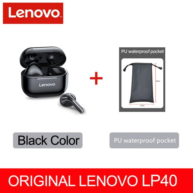 Original Lenovo LP40 drahtlose Kopfhörer TWS Bluetooth-Kopfhörer Touch Control Sport Headset Stereo-Ohrhörer für Telefon Android