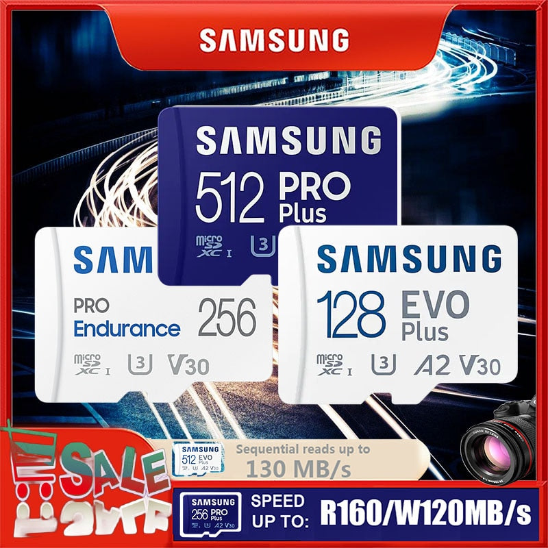 SAMSUNG EVO Plus Speicherkarte 32 GB/SDHC 64 GB/128 GB/256 GB/512 GB SDXC Micro SD/TF-Flash-Karten MicroSD