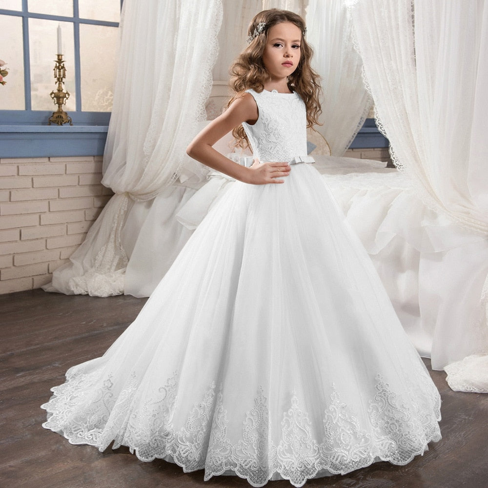 Teen Hochzeit Mädchen Kleid Erstkommunion Kleid für Mädchen Abend Prinzessin Blumenkleid Kinderkleidung Kostüm Vestido 8 -14 Jahre