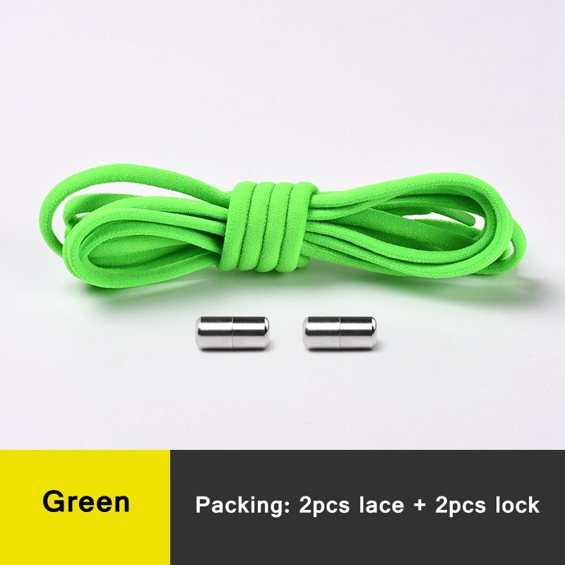 Shoelaces Elastic Shoe laces Sneakers shoelace Metal Lock Lazy Laces for Kids and Adult One size fits all shoe