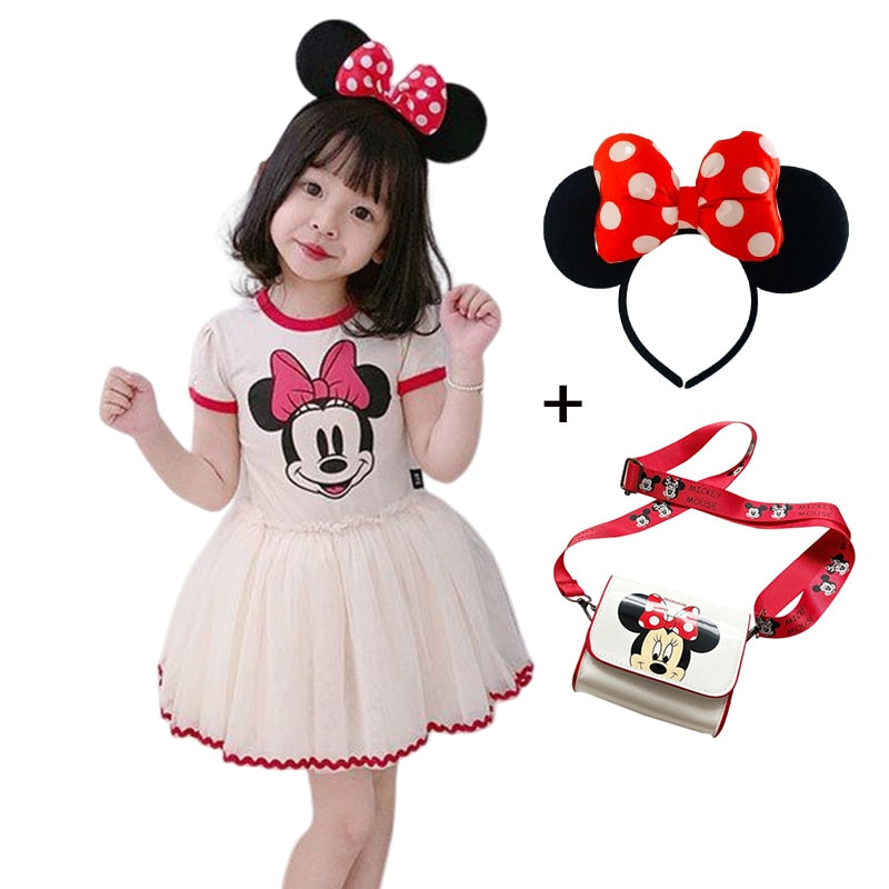 Été bébé fille tenue décontractée Floral enfants enfant en bas âge Minnie Mouse marguerite dessin animé mignon princesse Costumes pour filles robes dos nu